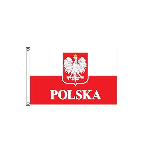 Stormflag Polnisches Nationalemblem Flagge Polska Flagge 60x90cm Polska Fahne 2x3ft Polyester 90g mit Ösen mit genäht. polyester 70 g with eyelets with stitched