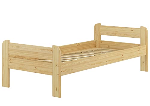 Erst-Holz®Einzelbett Bettrahmen 90x200 Bett Kiefer Natur Massivholzbett Futonbett Rollrost 60.39-09
