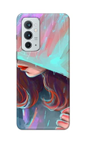 Image of PRINTFIDAA Pretty Woman Under The Umbrella Painting Printed Designer Hard Case for OnePlus 9RT 5G Back Cover -(e) RPM1007