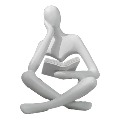 Pensamientos izquierdos Lectura Pensador Ornamento, Sala de Estudio Enfriador de Vino Adornos Artesanías, Adornos de Resina Decoraciones de Librería, Estatua del pensador, Arte abstracto, Estética