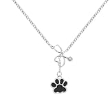 Pendentif empreinte de patte : ce collier pendentif empreinte de patte attire le regard et symbolise la fidélité et le charme d'un animal de compagnie adoré. collier pendentif pour femme