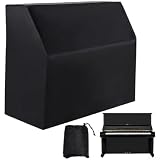 Silberbeschichteter Oxford-Stoff für Klaviere, robust, staubdicht, wasserdicht, Schutz für Standard-Instrumente der Größe 153 x 35 x 110 cm, Schwarz (210D)