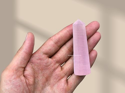 Image of Amazing Gemstone Pink Calcite Crystal Towers - Natural Healing Crystal Point Obelisk for Reiki Healing and Crystal Grid (2 inch to 3 inch INCH)