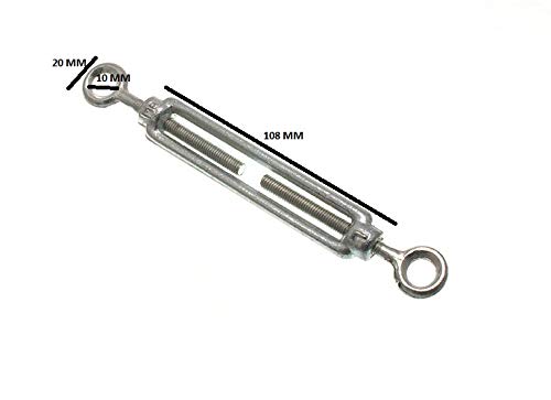 8 X 6mm BZP Steel Turnbuckle with Screw Eye - Wire Tensioning Tool