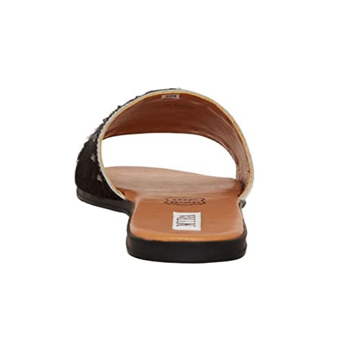 Myra Bag Silver Studded Flats Fur Leather Shoes S-41102