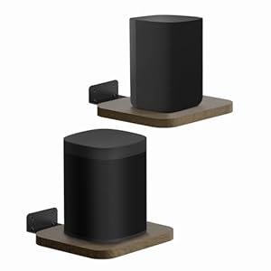 Speaker Wall Mount for Klipsch, Bose Speakers, Adjustable Wall Shelf for Smart Speaker Shelf, Wooden Floating Wall Shelves with Hardware Kit, Set of 2