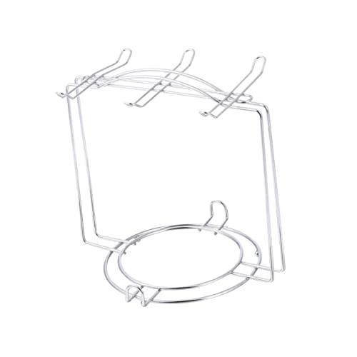 SOLUSTRE Kitchen Organizer for Cups and Plates Cup Plate Counter Shelf Organizer Mug Holder for Cabinet and Countertop Use Space Saving Design Silver