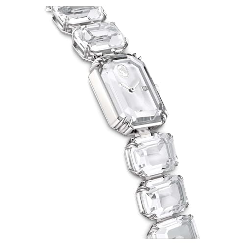 Swarovski Millenia Orologio, Con Cristalliswarovski A Taglio Ottagonale, Struttura In Acciaio Inossidabile, Bianco - 5