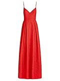 APART Langes Jacquard Kleid mit eingewebtem Blütenmuster, rot, XL