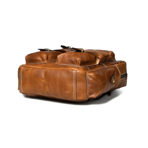 Premium FullGrain Leather Backpack with Multiple Pockets Handmade Vintage Laptop Bag for Men & Women Travel Rucksack Work & Everyday Carry Bag3