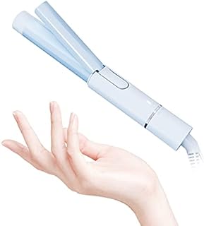 Ceramic Mini Curling Iron for Short Hair, Small Hair Curler Iron for Travel, Dual Voltage Curling Wand for Worldwide Trip(Baby Blue)