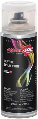Ambro-Sol V400PAST3 Multi-purpose Acrylic Spray, Shiny Paint for indoor and outdoor, Suitable for Any Type of Material, 10.40 OZ NET WT. Recyclable Tin Plate Spray Can, Gloss White