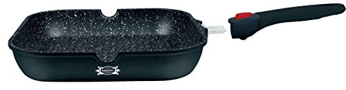 HAUSSMANN heritage-Poêle Grill 28cm,Manche Amovible - Fonte d'Aluminium - Revêtement type pierre - Tous feux dont induction - Sans PFOA Cover