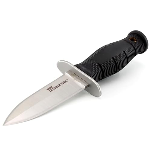 Image of Cold Steel Mini Leatherneck Double Edge Spear Point Compact Lightweight 3.5 inch 8CR13MOV Steel Fixed Blade Outdoor Hunting Utility Knife, 3.25 inch Textured Ergonomic Kray-Ex Handle, Secure-Ex Sheath