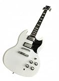 Guitarra eléctrica Cuerpo de caoba maciza Diapasón palisandro Humbucker doble 22 trastes 6 cuerdas(Classic White)