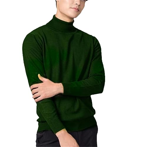 Jegsnoe Men Turtleneck Cashmere Cotton Blend Jumper Autumn Winter Pullover Sweater