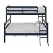 Dorel Living Brady Twin over Full Solid Wood Kid's Bunk Bed with Ladder, Graphite Blue