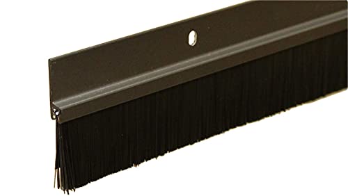 Brush Sweep Door Sweep with Black 1 1 2  Brush (4 FT, Brown)