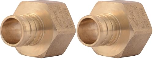 Image of SharkBite 3 /4 Inch Crimp Female Adapter, Brass Plumbing Fitting, PEX Pipe, PE-RT, UC088LFA (Pack of 2)