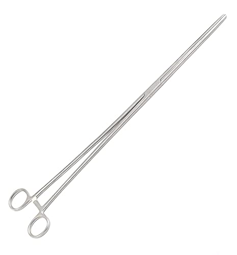 16" Long Straight Hemostat Forceps - Stainless Steel Locking Tweezer Clamps - Ideal Hemostats for Nurses
