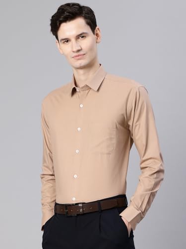 Image of Majestic Man Men's Solid Cotton Blend Wrinkle-Resistant Slim Fit Easy-Iron Formal & Office Wear