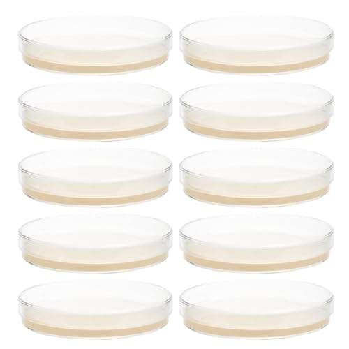 UKCOCO Kit de 10 Placas de Petri de Agar Nutritivo Pre-vertido 9 Cm, Medio de Cultivo Tsa para Laboratorio, Uso Escolar y Proyectos Científicos Infantiles