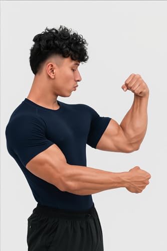 Image of Men's Gym T-Shirt, Dra-fit, Regular Fit, Round Neck, Short Sleeve, Black