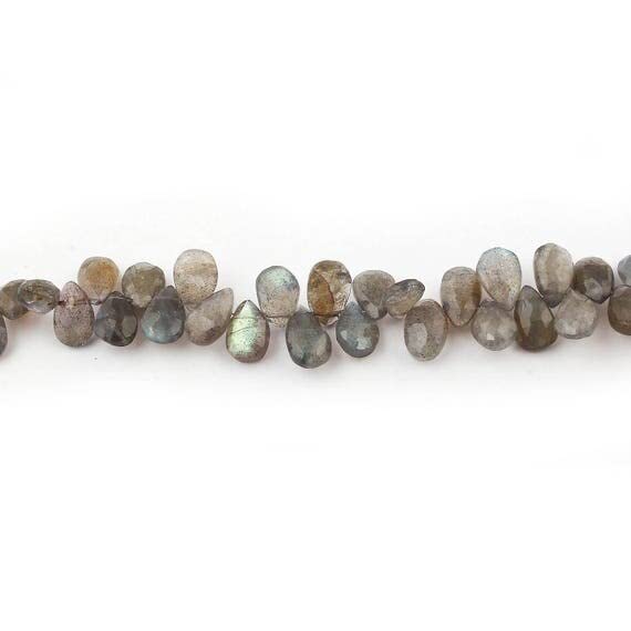 Labradorite perle goutte facettée briolette pour confection de collier et bracelet artisanal