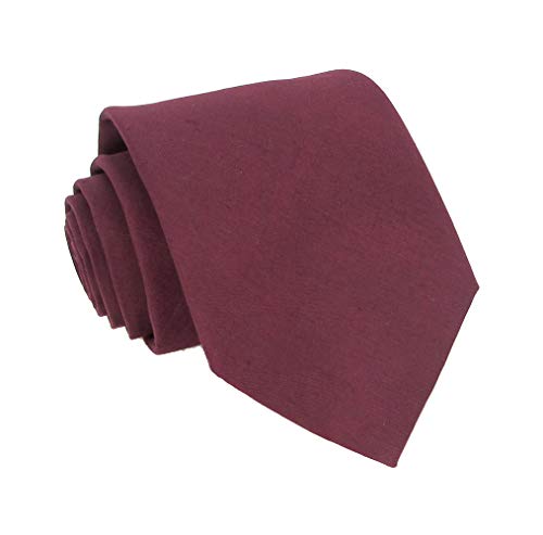 Image of Kebocis Mens Solid Color Cotton Necktie for Men