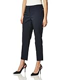 Rafaella Women's Lightweight Satin Twill Ankle Pant, Navy, 10