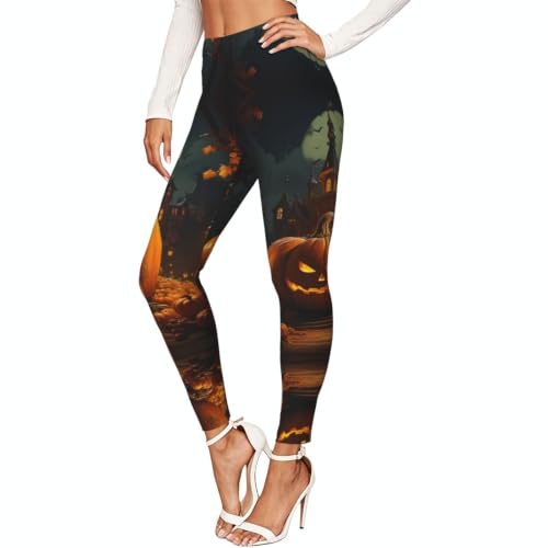 Leggings de compresión para el gimnasio ropa de mujer para Halloween con calabazas