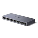 UGREEN Switch Ethernet Gigabit 16 Ports Hub Ethernet 10 100 1000Mbps Switch RJ45 Support VLAN Boitier Métal Idéal pour Bureau et Maison Compatible avec PC Imprimante Caméra Routeur