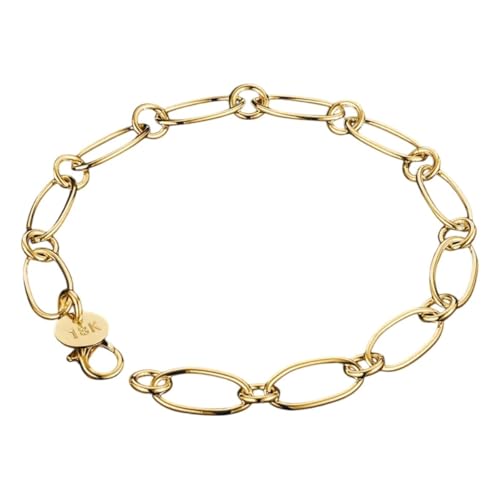 Luxury 925 Silver 18K Gold 8 Inch Hollow Bracelet For Fashion Gift Accessories Party Jewelry