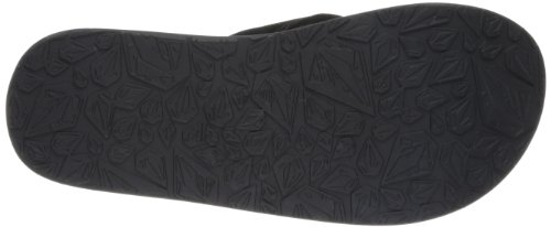 Image of Volcom Men's Recliner Sandals - Water-Friendly Flip Flops with Recliner Comfort Foam Footbed, Black Combo, 10