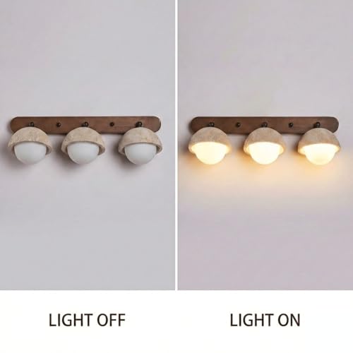 Aplique de pared de travertino y vidrio con rotación 360 grados estilo crema mid-century 6