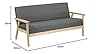 Totò Piccinni Divano WOOD con struttura in legno di abete naturale non trattata (Grigio, 3 Posti) #1