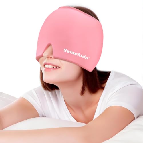 Migraine Headache Relief Cap Head Ice Pack Wrap Cold Cap Hat for Migraines Headache Tension Stress...