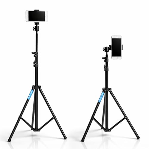 Image of Adjustable Tripod Stand for Mobile & Camera, 360 Rotation, Height Adjustable, Lightweight & Sturdy, Compatible with iPhone, Android, DSLR, Ring Light for Video Recording