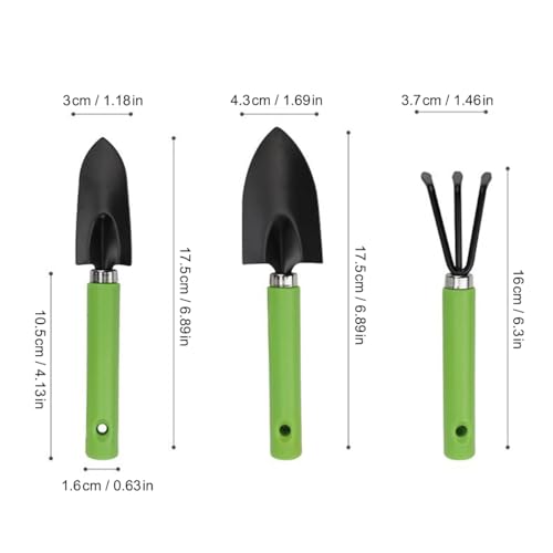 Set mini de jardinería 3 piezas con mango plástico miniatura 4