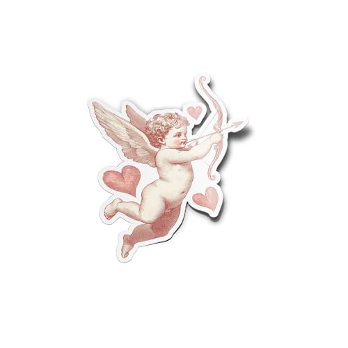 PACK AUTOCOLLANTS STICKERS Ange Cupidon Tire des Flèches Arc d'Amour Cœur Rose Chérubin Résistant Eau Uv Saint Valentin Romantique Pour Ordinateur...
