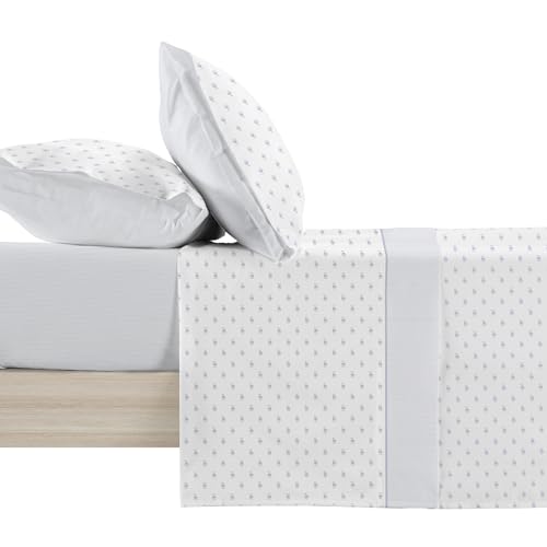 MANTEROL Summer 127 Bed Sheets, Grey Fishes and Stripes, Complete Set with Topper, Fitted Sheet and Pillowcase (90 cm Bed) MANTEROL Summer 127 Bed Sheets, Grey Fishes and Stripes, Complete Set with Topper, Fitted Sheet and Pillowcase (90 cm Bed)
