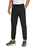 CRZ YOGA Mens 4-Way Stretch Golf Joggers with Pockets 30' - Work Sweatpants Track Gym Athletic Workout Hiking Pants Black Medium