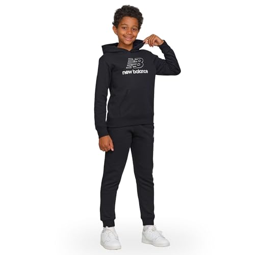 New Balance Boys & Toddlers Athletic 2 Piece – Soft Fleece Pullover Hoodie & Joggers Sweatsuit Activewear Set (2T-12)2