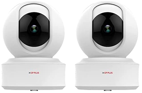 CP PLUS 3MP Full HD Smart Wi-fi CCTV Home Security Camera | 360° View | 2 Way Talk | Cloud Monitor | Motion Detect | Night Vision | Supports SD Card, Alexa & Ok Google | 15 Mtr, White- CP-E31A