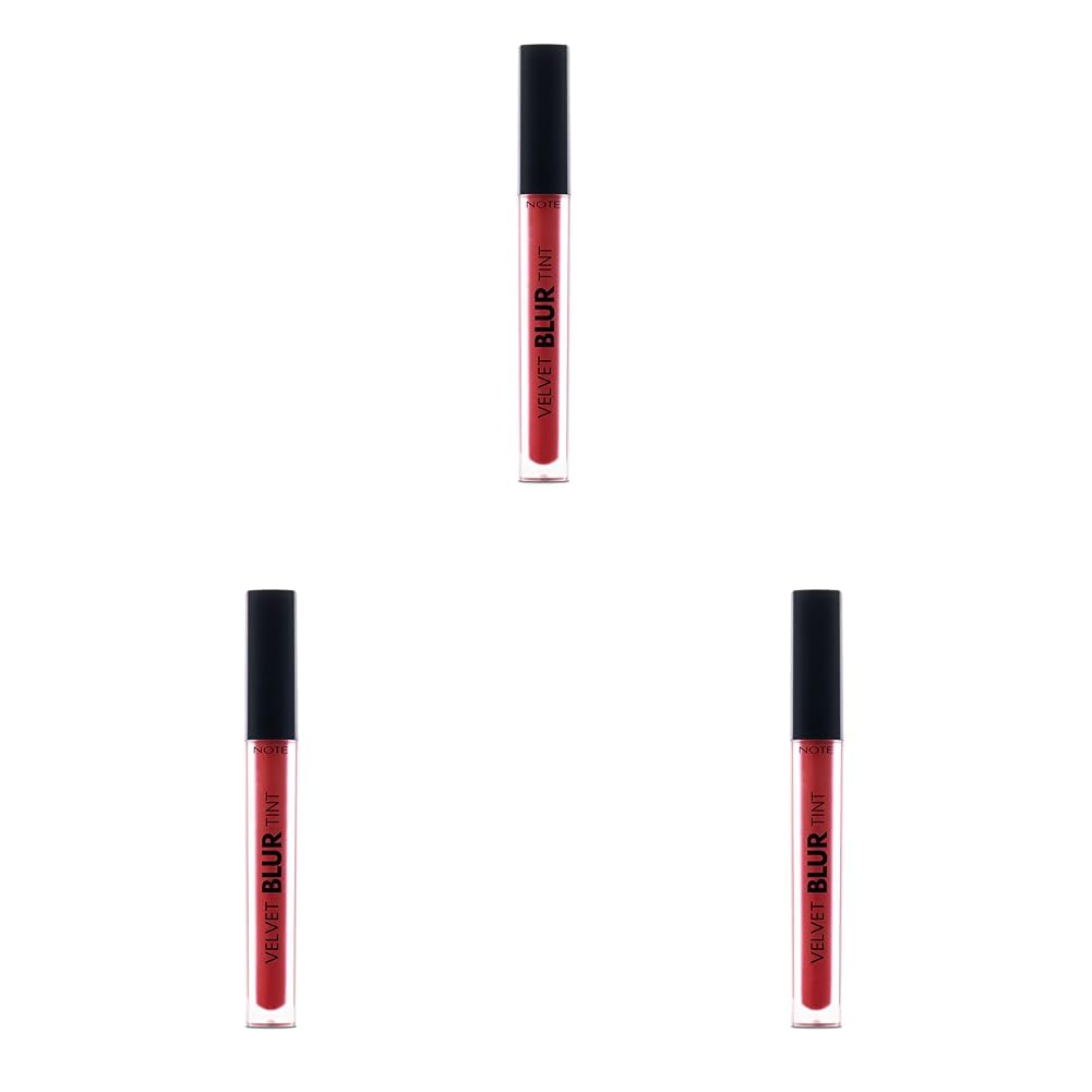 Note Cosmetics Velvet Blur Tint Kadife Bitişli Nemlendirici Mat Ruj - 05 Red Mirage - Pembe (3 paketi)