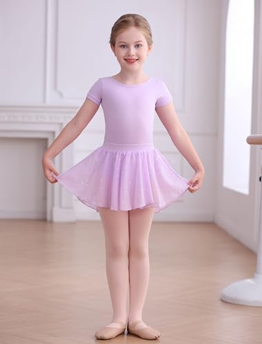 MdnMd Long Sleeve Dance Ballet Leotards for Girls Toddler Skirt Combo Ballerina Dresses Outfit Hollow Knot Back4