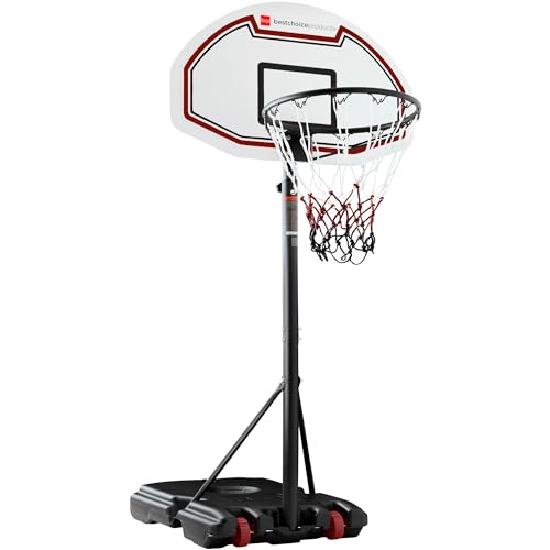 Best Choice Products Kids Height-Adjustable Basketball Hoop, Portable Backboard Set w/ 2 Wheels...