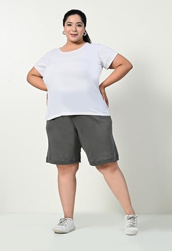 Image of Women's Plus Size Bermunda Shorts | Knee Length Cotton Short | Half Pants for Womens