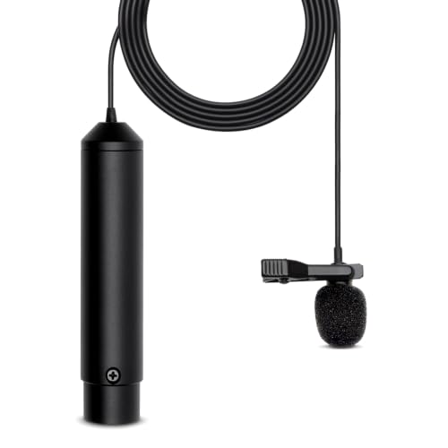 Movo LV4-C Cardioid XLR Lavalier Microphone Phantom Power with Metal Lapel Clip and Windscreen...