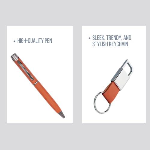 Image of Personalized 2-in-1 Gift Set Pen and Keychain | For Corporate, Brother, Sister Office Gifting (Tan)